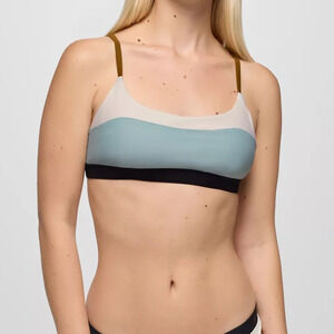 Prana Blue and Black Bikini Top